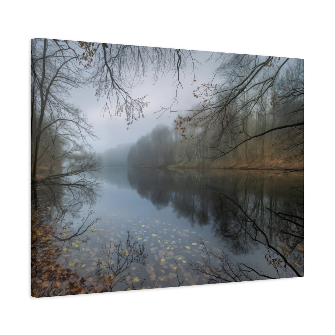 Foggy River Landscape Canvas Print – Nature Wall Art