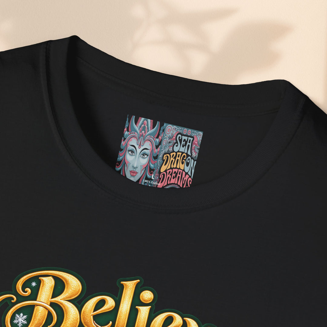 Believe in Christmas Magic T-Shirt – Festive Dragon Holiday Tee