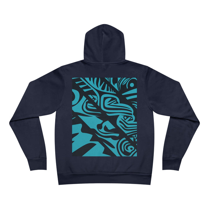 Unisex Sponge Fleece Pullover Hoodie - Blue Tribal