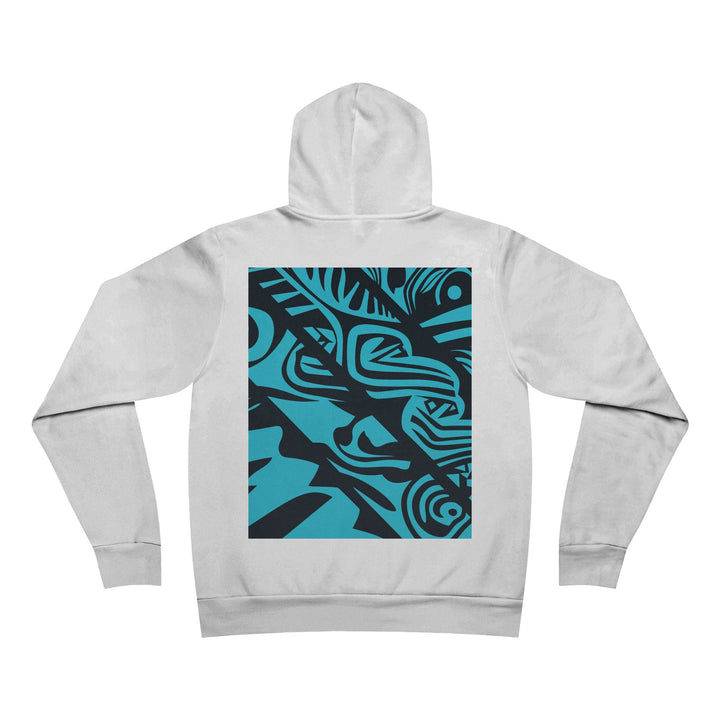 Unisex Sponge Fleece Pullover Hoodie - Blue Tribal