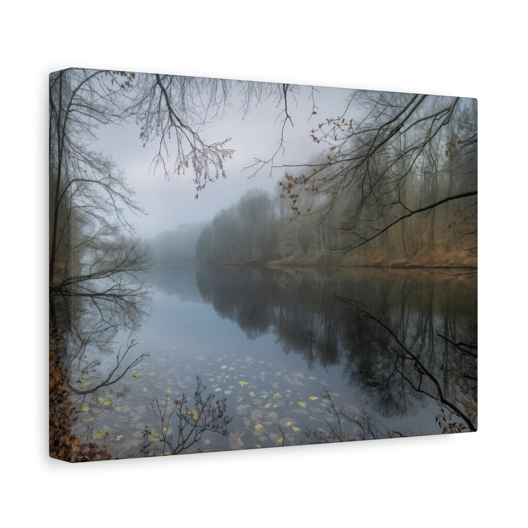 Foggy River Landscape Canvas Print – Nature Wall Art
