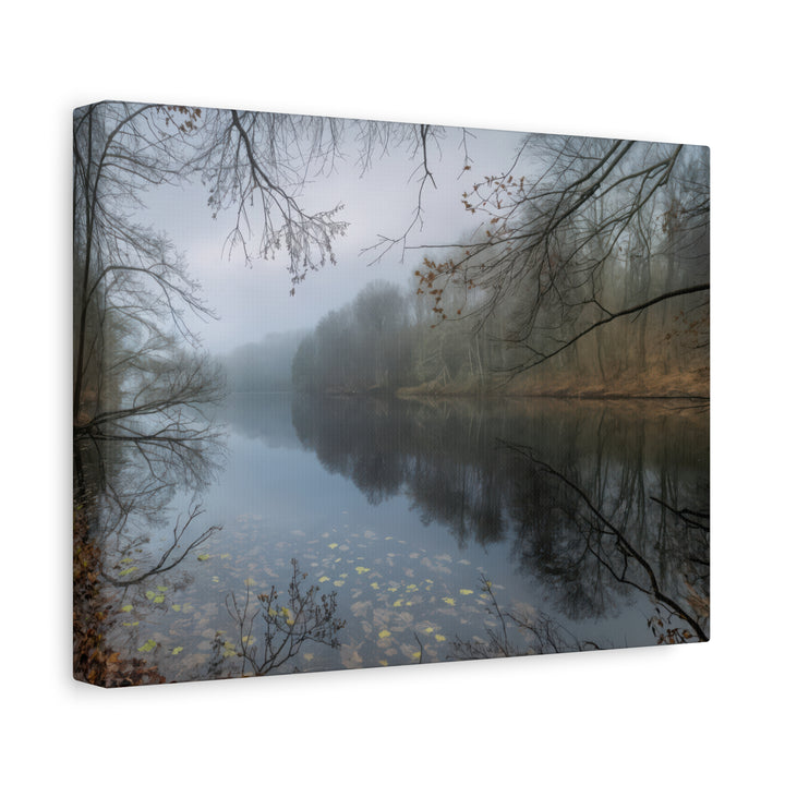 Foggy River Landscape Canvas Print – Nature Wall Art