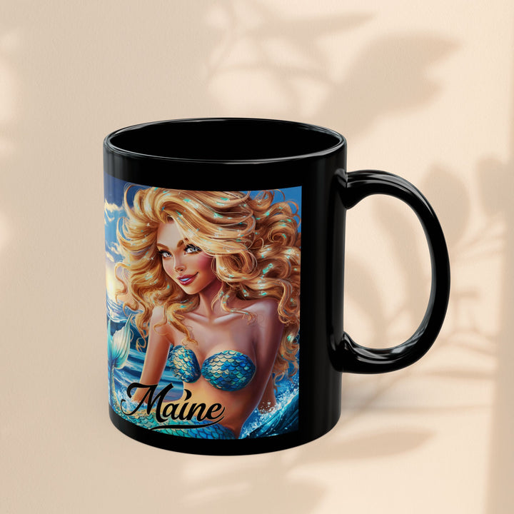 Black Mug (11oz, 15oz) - Maine Mermaid