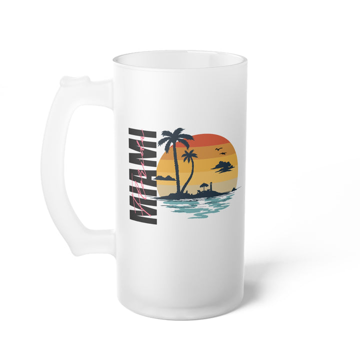 Frosted Glass Beer Mug - Miami