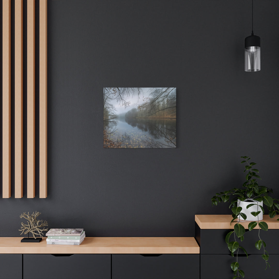 Foggy River Landscape Canvas Print – Nature Wall Art