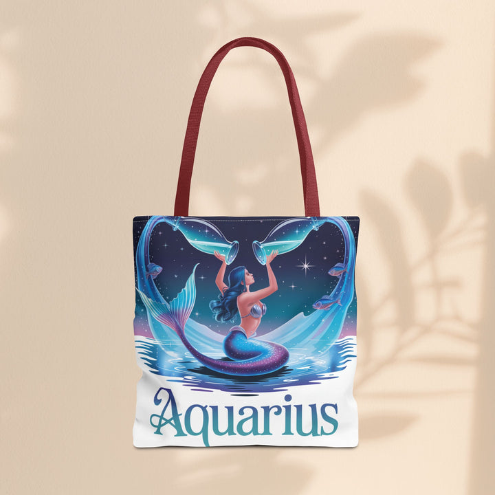 Aquarius Mermaid Tote Bag, Zodiac Gift, Astrology Tote, Women’s Bag, Beach Accessory, Stylish Carryall
