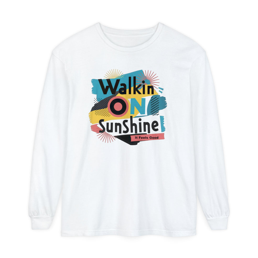 Unisex Garment-dyed Long Sleeve T-Shirt - Walking On Sunshine