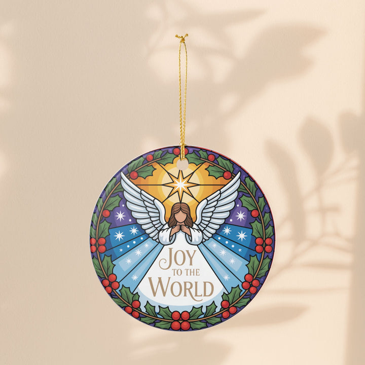 Joy To The World Ceramic Ornament – Religious Christmas Tree Decoration & Holiday Keepsake