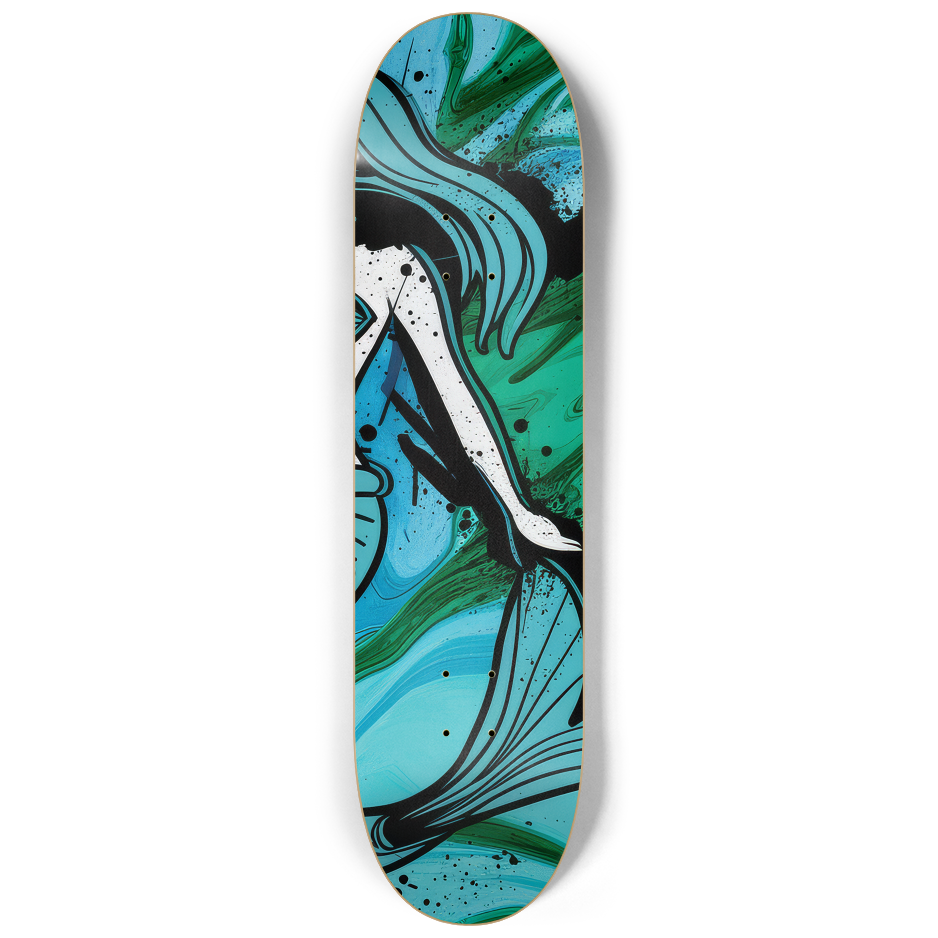 2 Skateboard Series Art - Mermaid Waves Skateboard