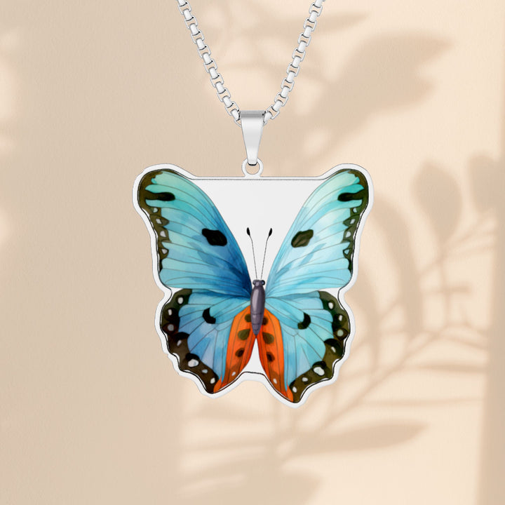 Butterfly Freedom Photo Pendant — Custom Cut Photo Necklace