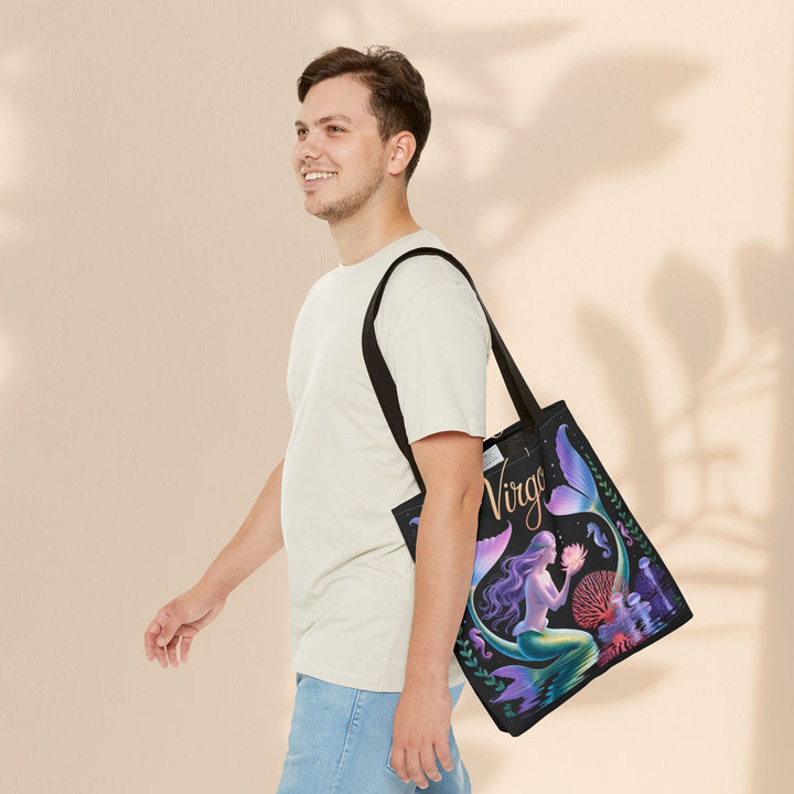 Virgo Mermaid Tote Bag, Virgo Gift, Zodiac Bag, Sea Creature Style, Ocean Lover Accessory, Birthday Present