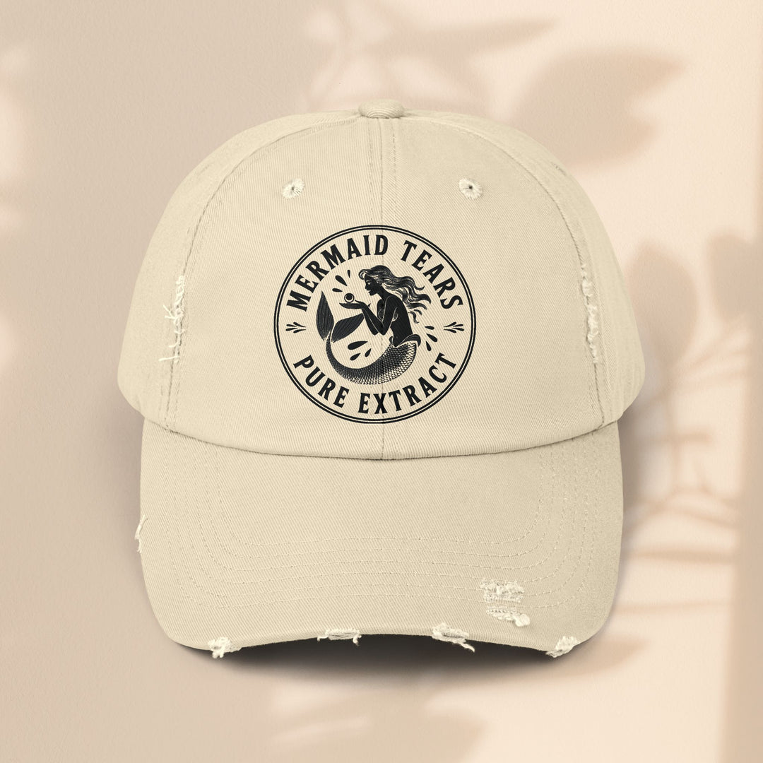 Mermaid Tears Distressed Cap – Trendy Casual Hat & Summer Beach Accessory