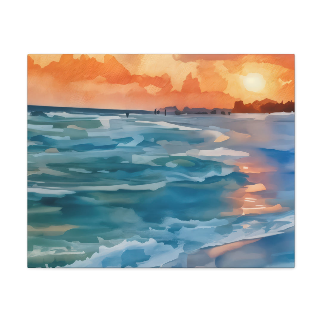 Coastal Sunset Canvas Art – Ocean and Beach Wall Décor