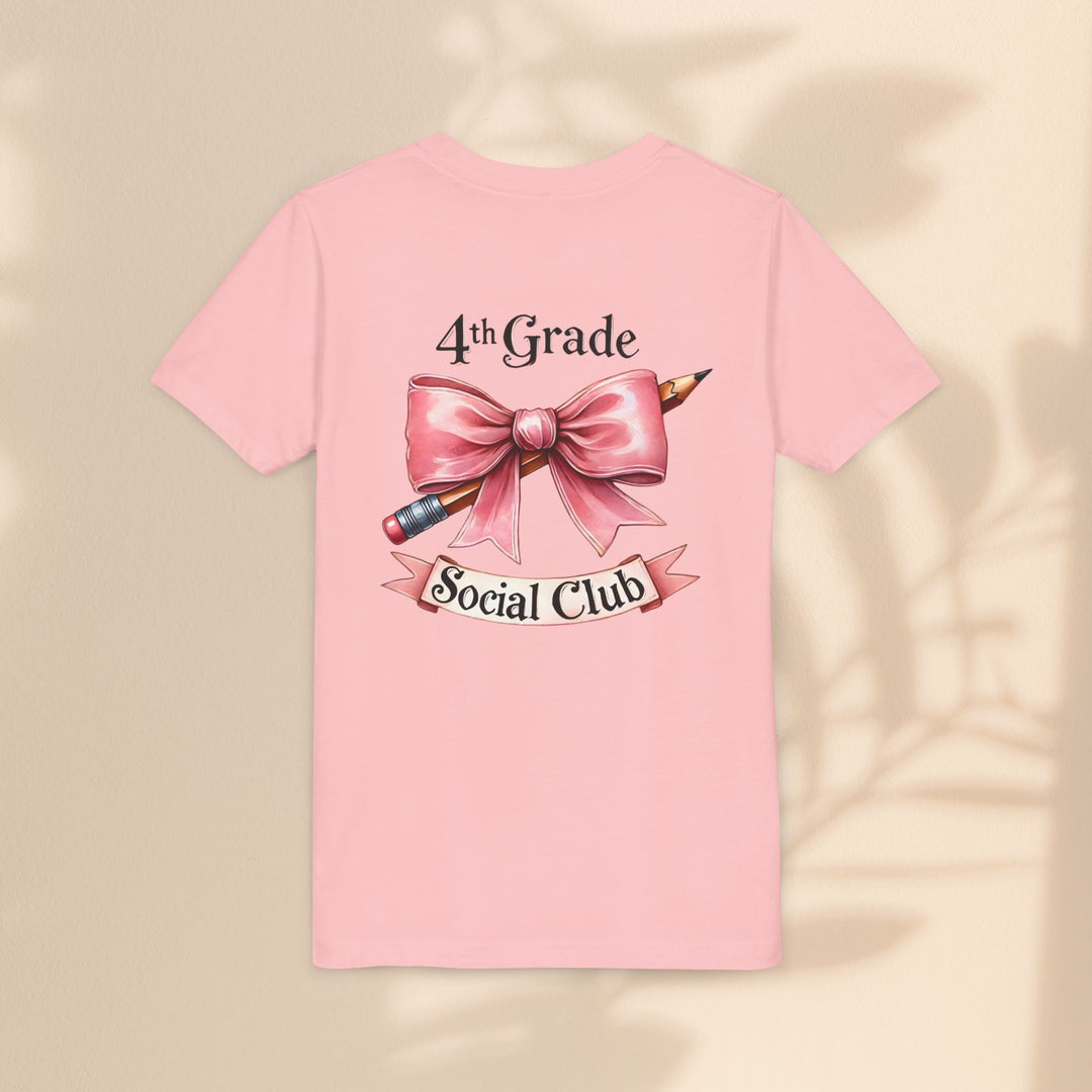 Youth Short Sleeve Tee, 4th Grade Social Club Shirt, Cute Kids T-Shirt, Back to School Gift, Birthday Gift for Girls, Classroom Apparel
