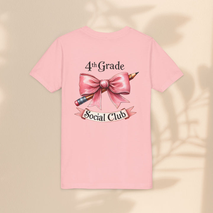 Youth Short Sleeve Tee, 4th Grade Social Club Shirt, Cute Kids T-Shirt, Back to School Gift, Birthday Gift for Girls, Classroom Apparel