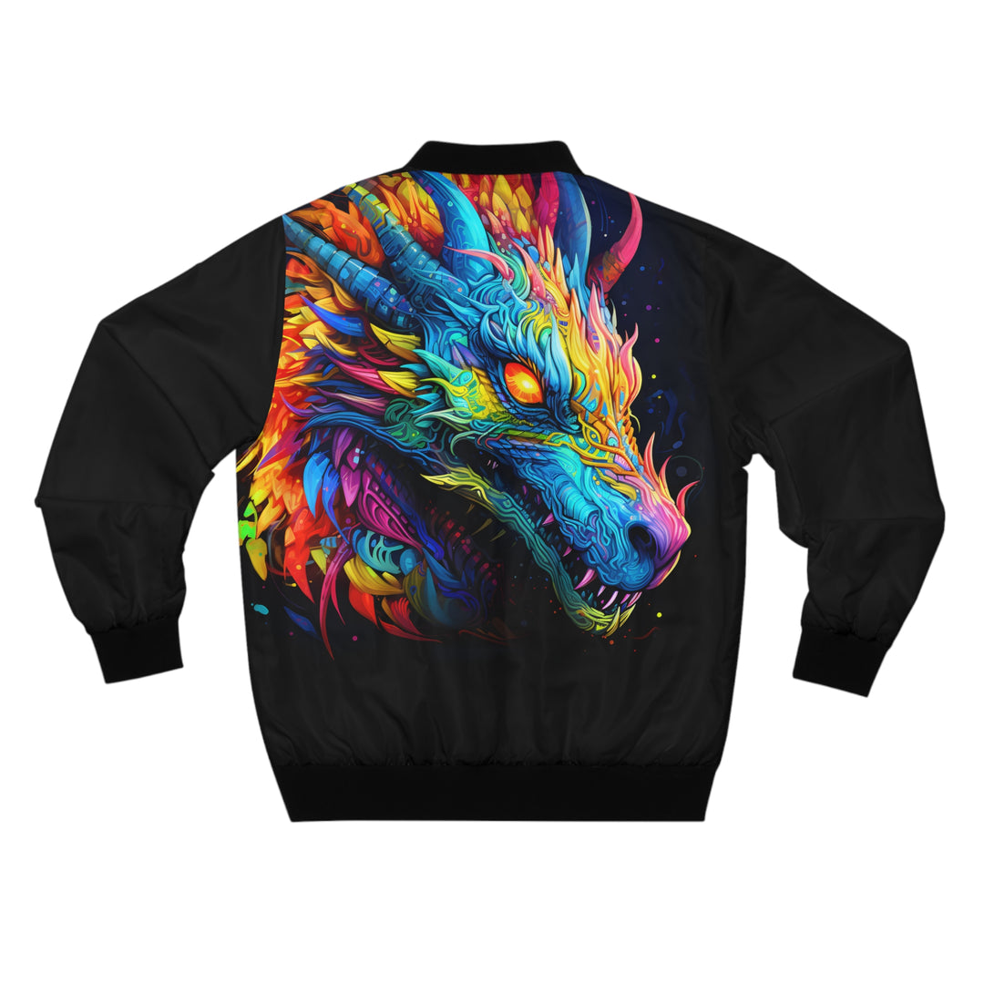 Men's Bomber Jacket - Neon Dragon