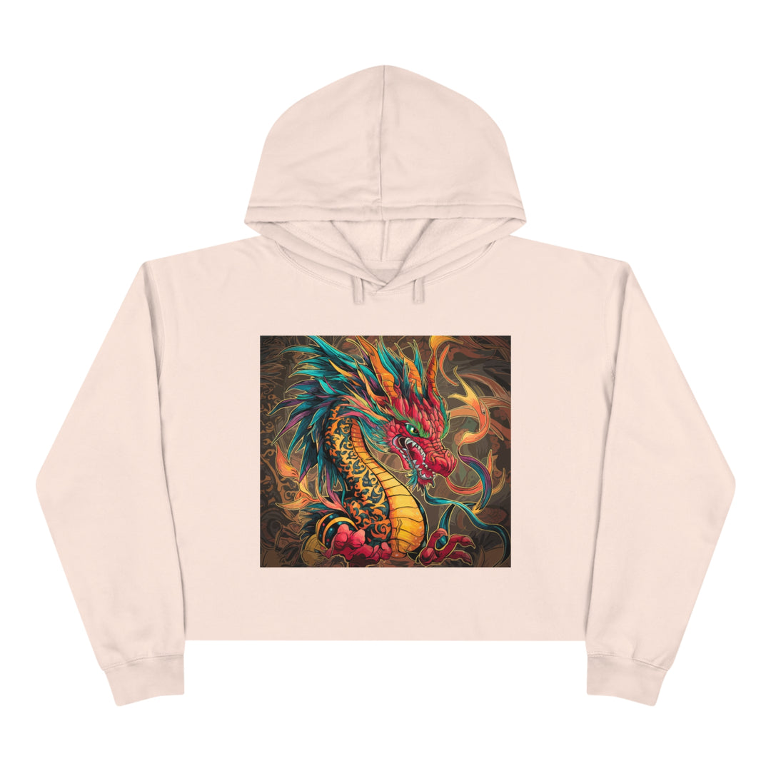 Crop Hoodie - Fire Dragon