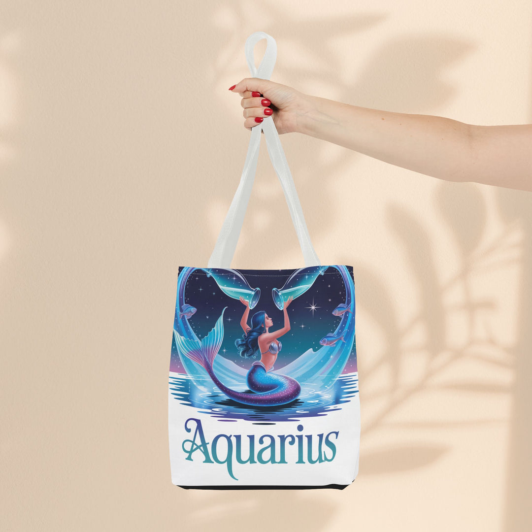 Aquarius Mermaid Tote Bag, Zodiac Gift, Astrology Tote, Women’s Bag, Beach Accessory, Stylish Carryall