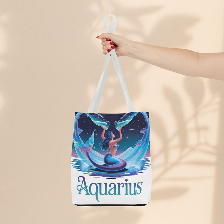 Aquarius Mermaid Tote Bag, Zodiac Gift, Astrology Tote, Women’s Bag, Beach Accessory, Stylish Carryall