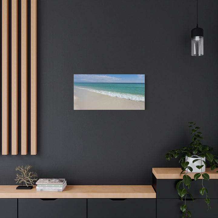 Beach Shoreline Matte Canvas Print – Tranquil Ocean Wall Art
