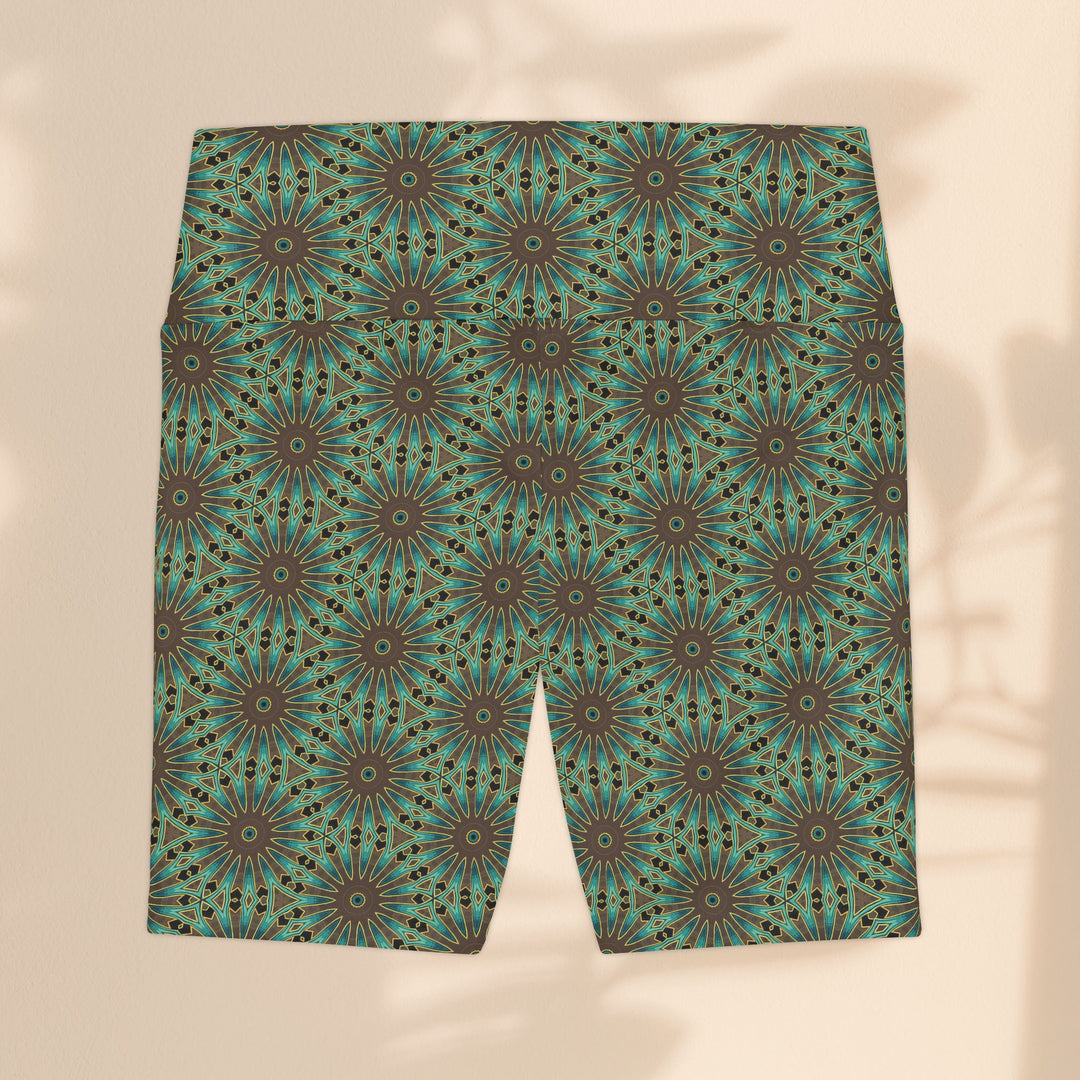 Earthly Harmony Women's Workout Shorts - Floral Pattern for Yoga and Fitness
