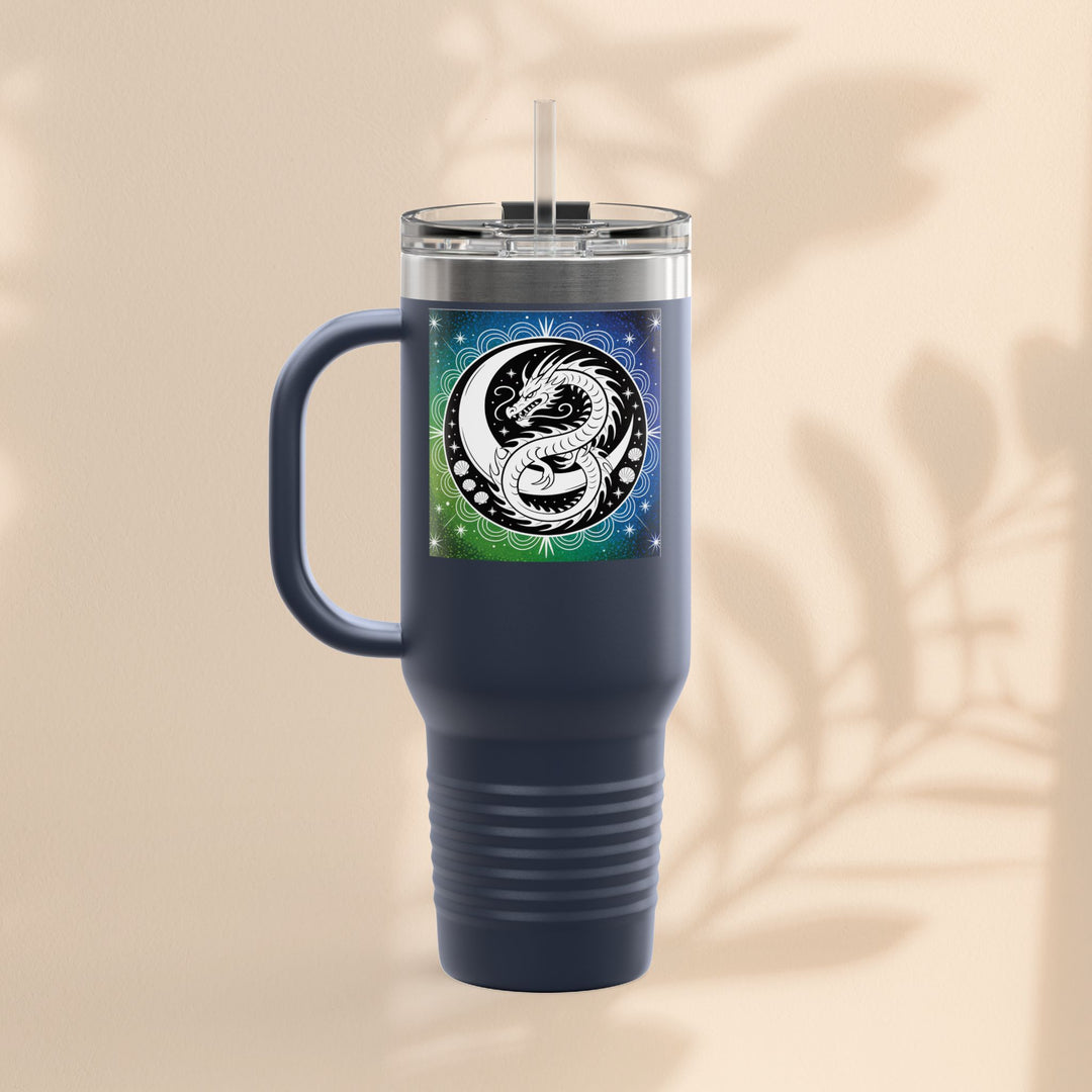 Galaxy Dragon Insulated Travel Mug - 40oz Eco-Friendly Water Bottle, Perfect for Camping, Road Trips, Gifts for Him/Her, Motivational Cup