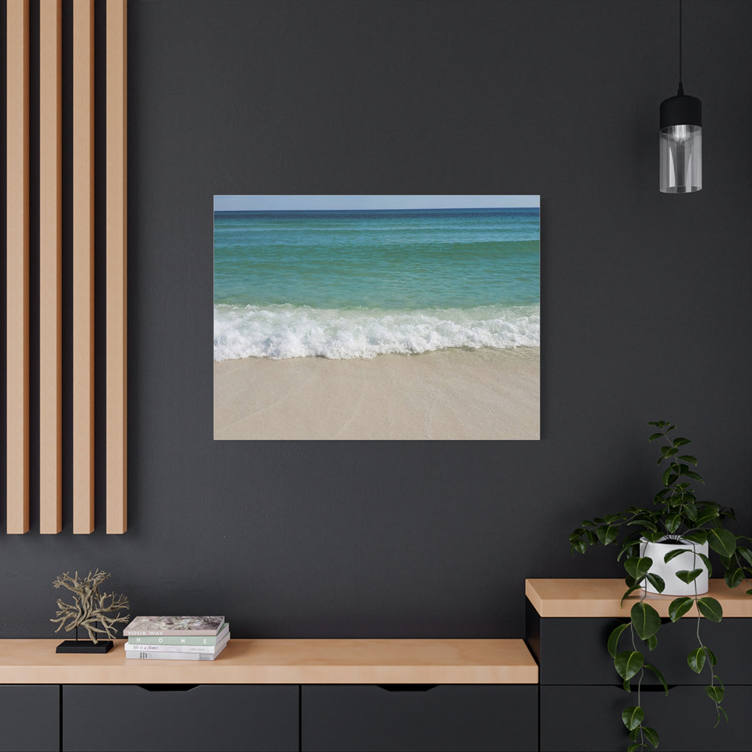Beach Waves Matte Canvas Print – 1.25-Inch Stretched Seascape