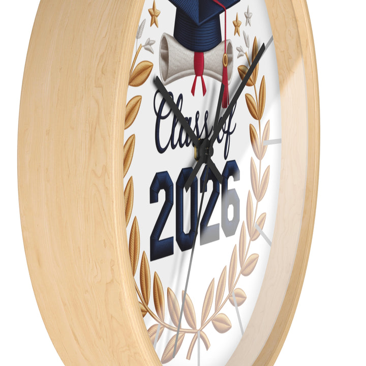 Class of 2026 Graduation Wall Clock — Graduate Cap & Diploma Keepsake