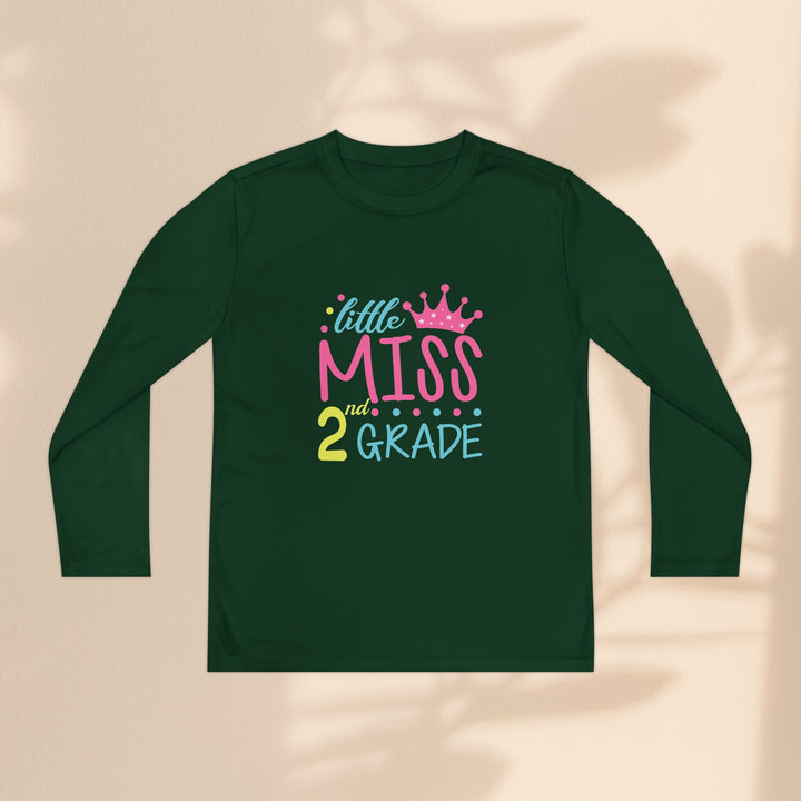 Youth Long Sleeve Birthday Tee, Kids' Birthday Shirt, Little Miss 2nd Grade Top, Tween Long Sleeve Shirt, Fun Celebration Apparel