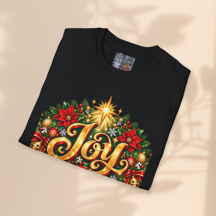 Joy to the World Christmas T-Shirt — Festive Wreath Holiday Tee