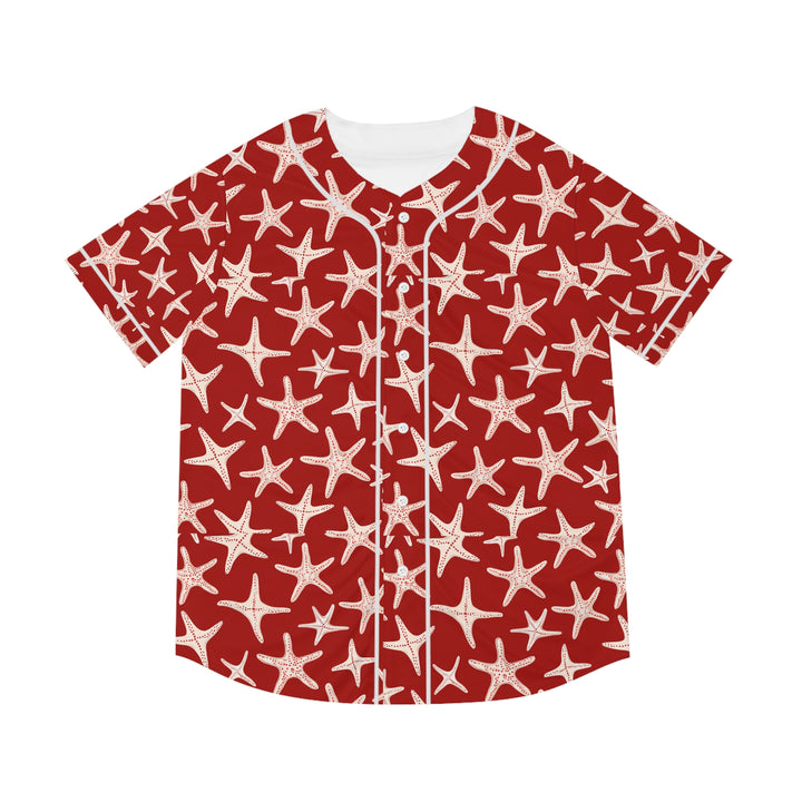 Men's Baseball Jersey (AOP) - Red Stars