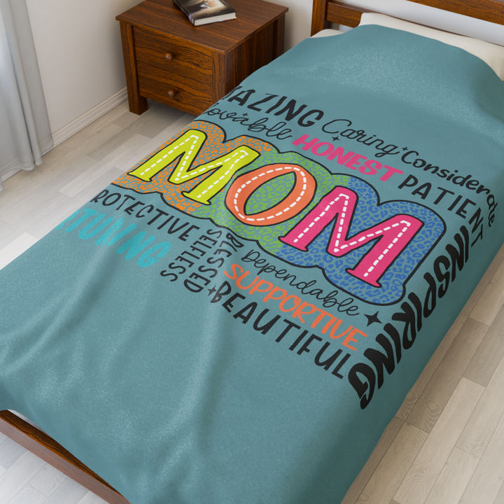Mom Appreciation Velveteen Plush Blanket - Soft & Cozy Gift for Mother's Day