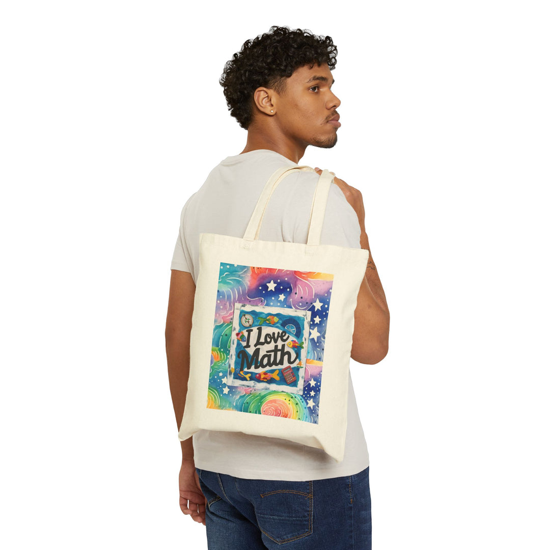 Cotton Canvas Tote Bag - I Love Math