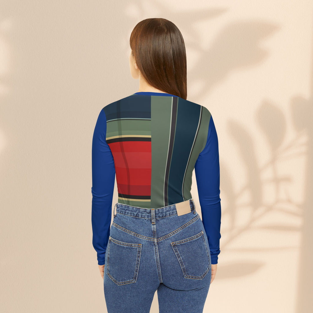 Striped Colorblock V-Neck Long Sleeve Shirt — Women's Stylish Casual Top