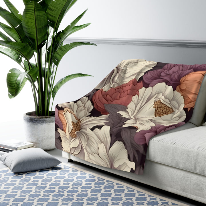 Floral Fragrance Sherpa Fleece Blanket – Cozy Flower Throw for Home & Gifts