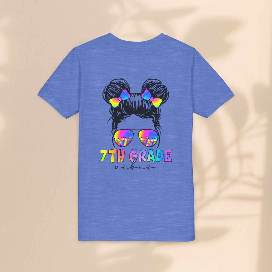 Rainbow 7th Grade Vibes Tee, Fun Youth T-Shirt, Back to School Fashion, Kids Graphic Tee, Teen Birthday Gift, Colorful Kids Wear