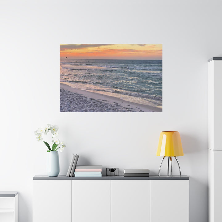 Sunset Beach Matte Stretched Canvas Wall Art