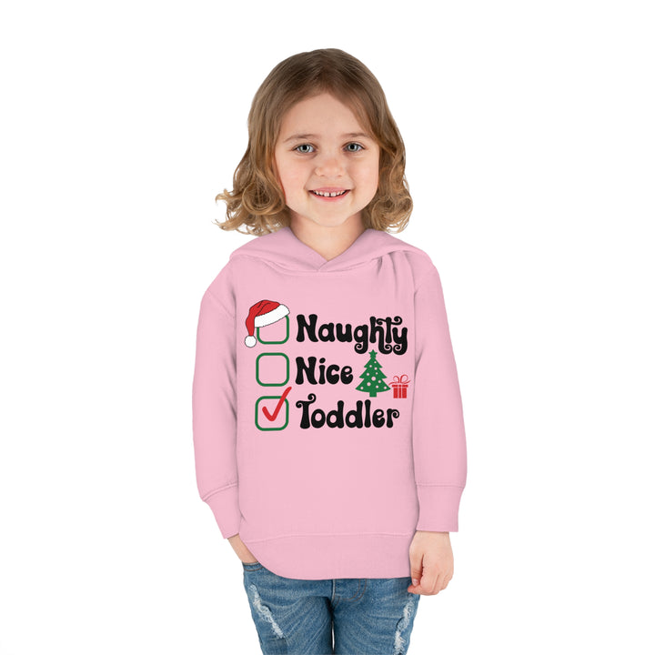 Toddler Pullover Fleece Hoodie - Naughty, Nice, Toddler