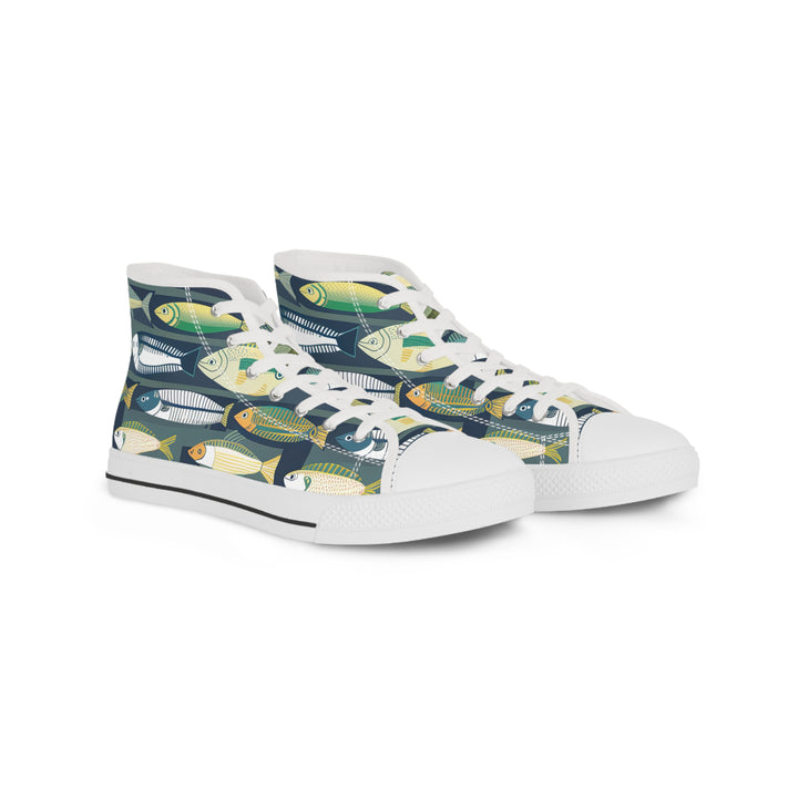 Men's High Top Sneakers - Fish Line