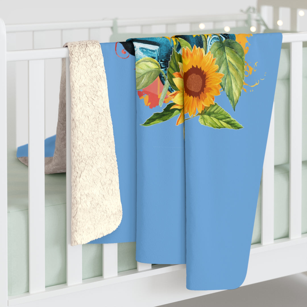Believe in Miracles Sherpa Fleece Blanket – Cozy Floral Throw & Inspirational Gift