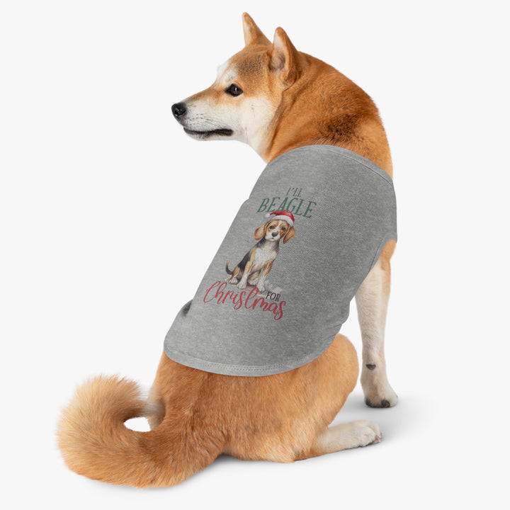 Festive Beagle Pet Tank Top - Holiday Dog Apparel - I'm Beagle for Christmas