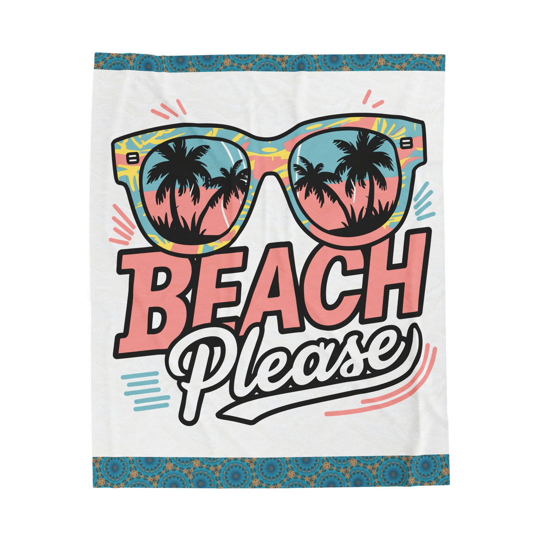 Velveteen Plush Blanket - Beach Please