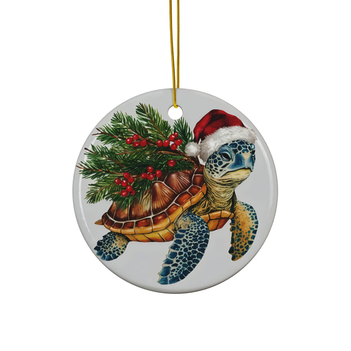 Ceramic Ornament - Sea Turtle Christmas