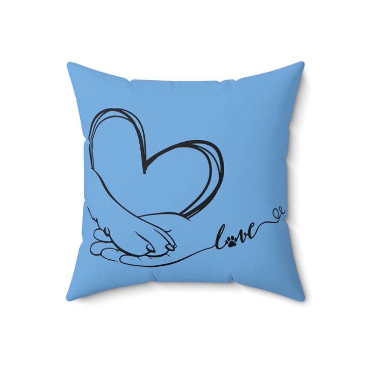 Spun Polyester Square Pillow - Paw Love