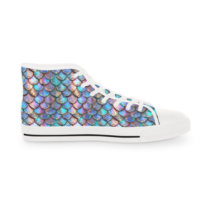 Men's High Top Sneakers - Pearl Mer Scales