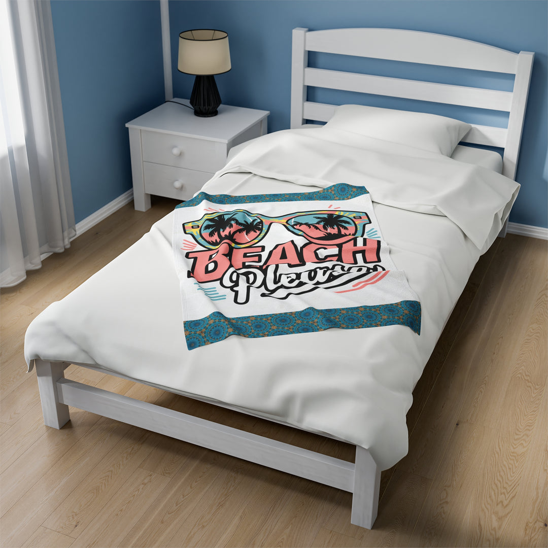 Velveteen Plush Blanket - Beach Please