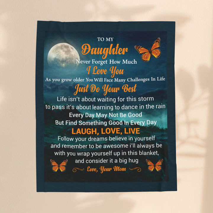 Velveteen Plush Blanket - Daughter Love Message