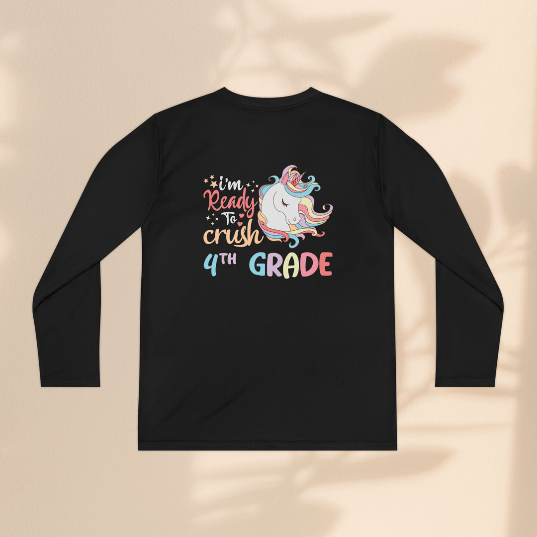 Unicorn Back-to-School Long Sleeve Tee, Youth T-Shirt, 4th Grade, Kids Apparel, Unicorn Lover Gift, Cute School Tee