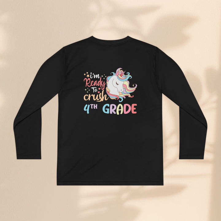 Unicorn Back-to-School Long Sleeve Tee, Youth T-Shirt, 4th Grade, Kids Apparel, Unicorn Lover Gift, Cute School Tee