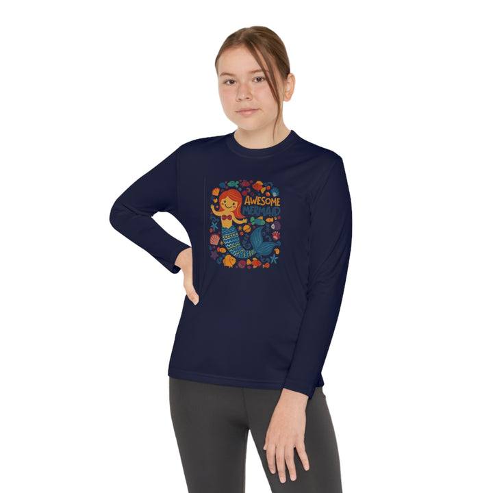 Youth Long Sleeve Competitor Tee - Awesome Mermaid